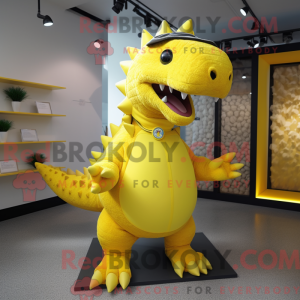 Yellow Ankylosaurus mascot...