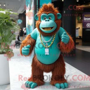 Turkis orangutang maskot...