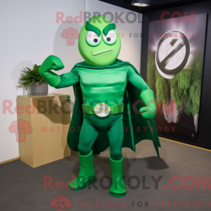 Green Superhero mascot...