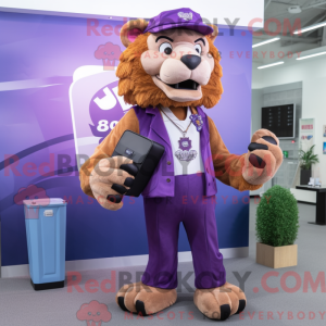 Purple Smilodon mascot...
