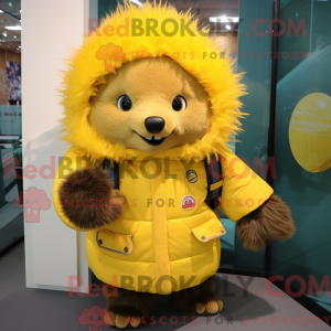 Gul Piggsvin Maskot Kostyme...