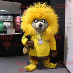 Mascotte de porc-épic jaune...