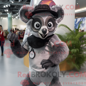 Grå Lemur maskot kostume...