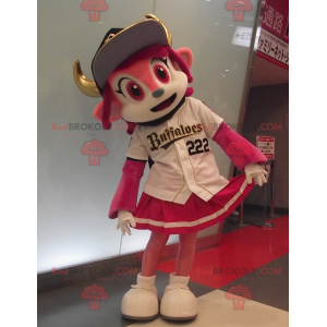 Criatura fantástica mascote gato rosa - Redbrokoly.com