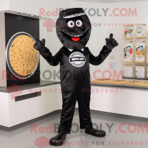 Black Pizza mascot costume...