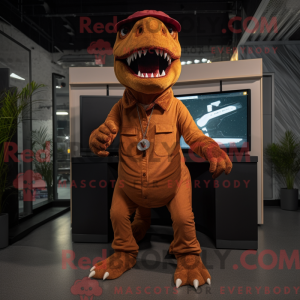 Brown T Rex mascot costume...