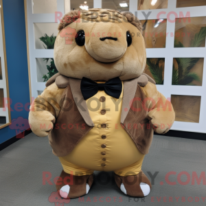 Brun Glyptodon maskot...