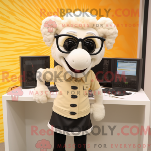 Cream Ram mascot costume...