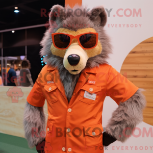 Orange Say Wolf Maskottchen...