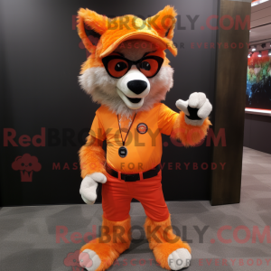 Orange Say Wolf Maskottchen...