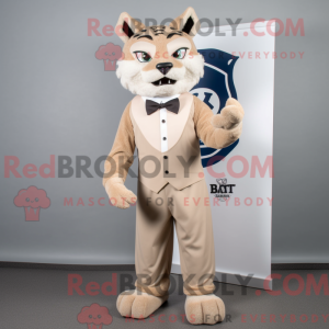 Tan Bobcat mascot costume...