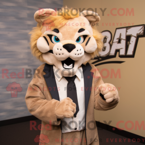Tan Bobcat-mascottekostuum...