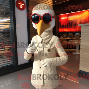 Krémová postava maskota...