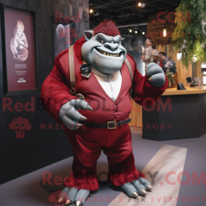 Maroon Ogre mascottekostuum...