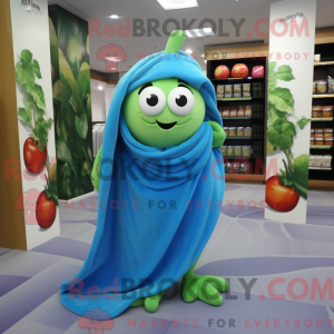 Cyan Apple maskot kostume...