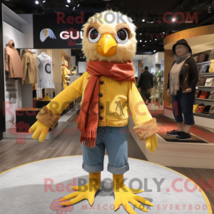 Gold Quail mascot costume...