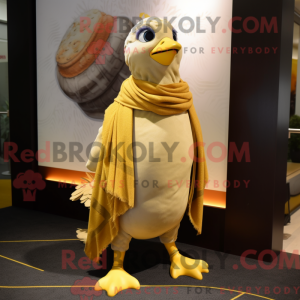 Gold Quail mascot costume...