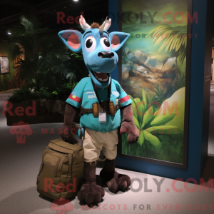 Turkis Okapi maskot kostume...