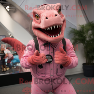 Pink Allosaurus maskot...
