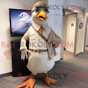 Tan Dove maskot kostume...