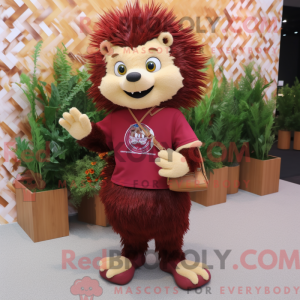 Maroon Hedgehog maskot...