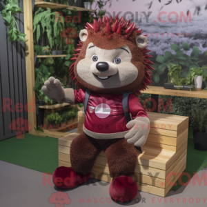 Maroon Hedgehog maskot...