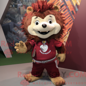 Maroon Hedgehog mascot...
