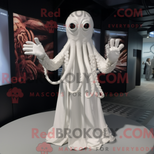 Wit Kraken-mascottekostuum...