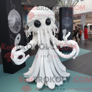 White Kraken mascot costume...
