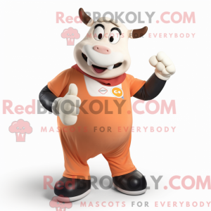 Peach Hereford Cow maskot...