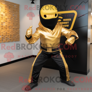 Gull Ninja-maskotdraktfigur...