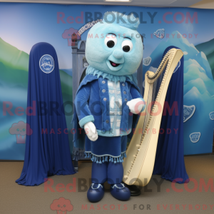 Blue Celtic Harpe maskot...