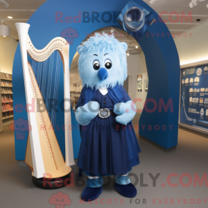 Blue Celtic Harp mascot...