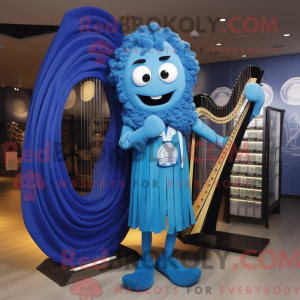 Blue Celtic Harpe maskot...