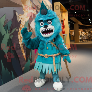 Turquoise messenwerper...