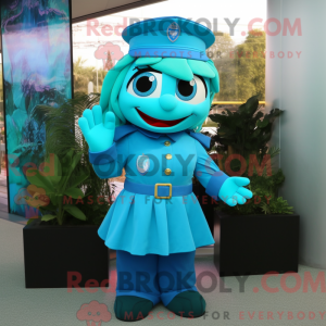 Costume de mascotte Cyan...