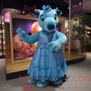 Blue Tapir mascot costume...