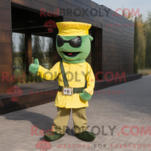 Yellow Green Beret mascot...