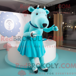 Cyan Tapir Maskottchen...