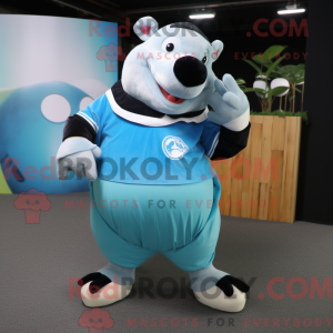 Cyan Tapir mascot costume...