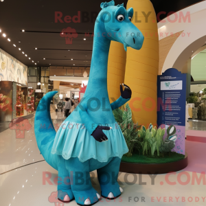 Turkis Brachiosaurus maskot...