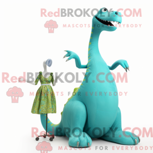 Turkis Brachiosaurus maskot...