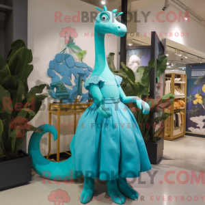 Turkis Brachiosaurus maskot...