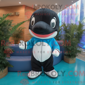 Cyan Killer Whale mascot...