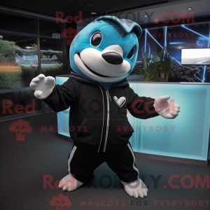 Cyan Killer Whale mascot...