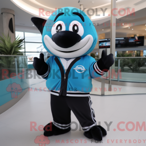 Cyan Killer Whale mascot...