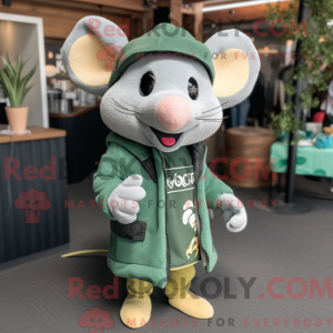 Grøn mus maskot kostume...