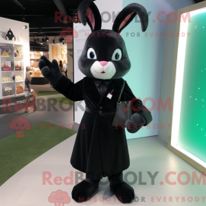 Sort kanin maskot kostume...