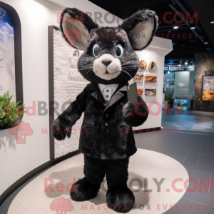 Sort kanin maskot kostume...
