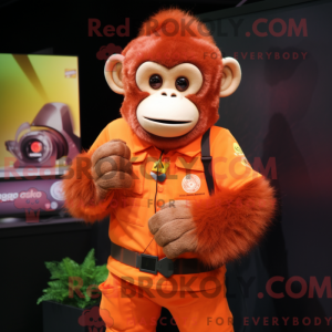 Orange Monkey Maskottchen...